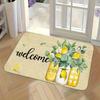 Приветственный коврик Лимонный и Цветочный с надписью welcome, Прочный коврик для помещений и улицы для прихожей, спальни, прачечной