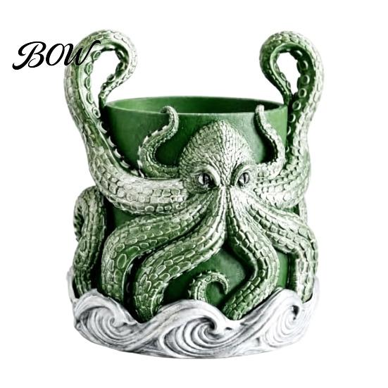 Unique Plant Gift for Gardeners 3D Printed Octopus Planter, Planter with Tray, Holder, Nautical Coastal Modern Home Decor Indoor Outdoor Holder