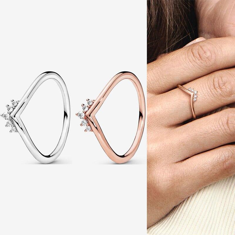 Кольцо из стерлингового серебра 925 пробы, розовое золото, дуговое кольцо для женщин, подарок на свадьбу, модные украшения