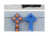 Blue Iron Sprinkler Truck with LED Arrow Lights, Double Flash, Guardrail Sweeper, Anti-Collision & Explosion Warning Lights