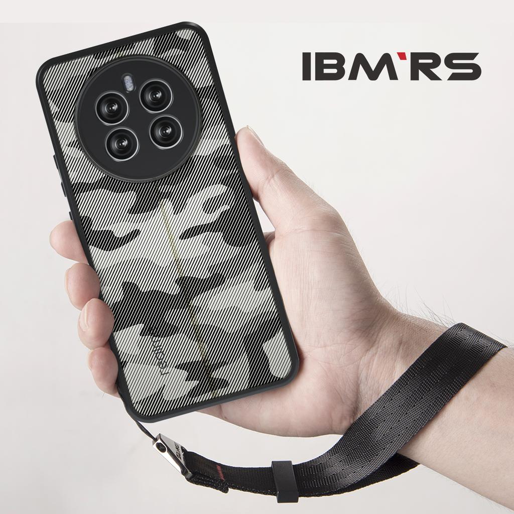 (В комплекте ремешок на запястье)Чехол IBMRS для Realme 12+, Предотвращает случайные падения, Нескользящий, Защита от пожелтения, Камуфляжный Прозрачный Чехол для Телефона