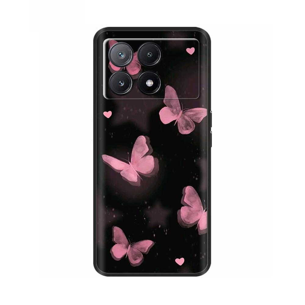 Чехол для Poco X6 Чехол для телефона Милый кот Coque Обложка для Xiaomi Poco X6 Pro Poco X 6 Pro X6Pro Pocox6 Pro 5G Жидкие силиконовые чехлы
