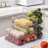 ZT1008 Transparent Plastic Food Storage Box for Refrigerator - Ideal for Keeping Fruits, Vegetables, and Frozen Goods Fresh