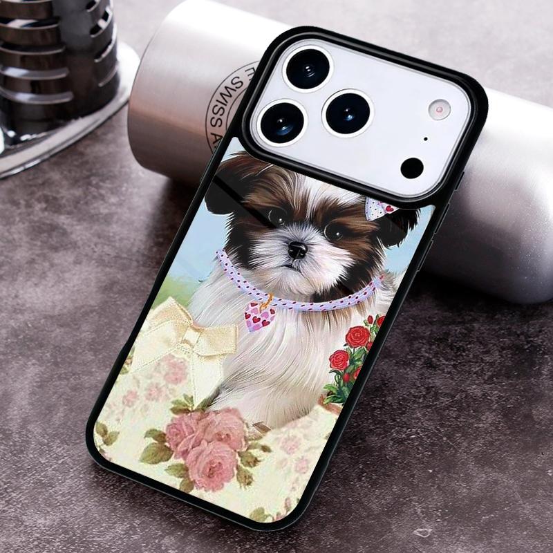 Cartoon Shih Tzu Dog Phone Case For iPhone 17 16 15 14 13 12 11 Pro Max Plus 17Air Soft Silicone Cover