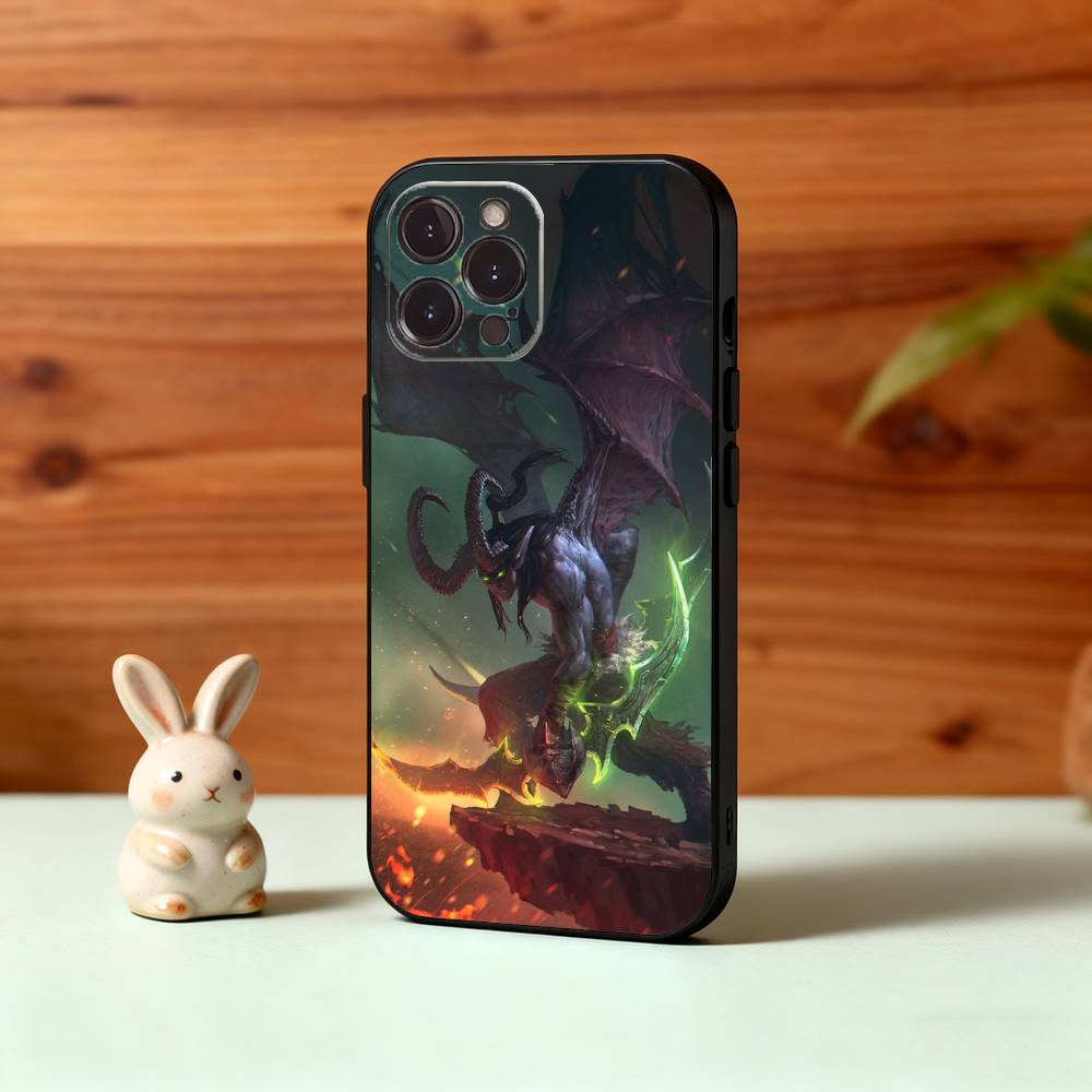 G-Game T-Мир W-Warcraft Чехол для телефона Для iPhone17 16 15 14 13 12 11 Pro Max Plus, 5G Мягкий Черный Чехол