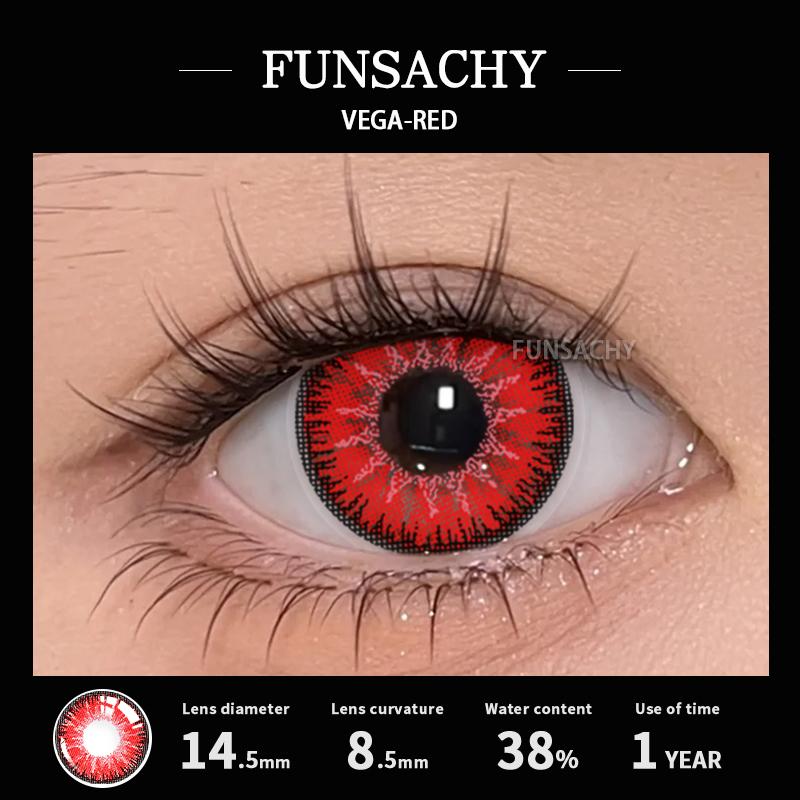 FUNSACHY Cosplay Black White Contact Lenses for Eyes 1Pair Colored Anime Lens Eye Makeup Pupil Halloween Women Men's Accessories