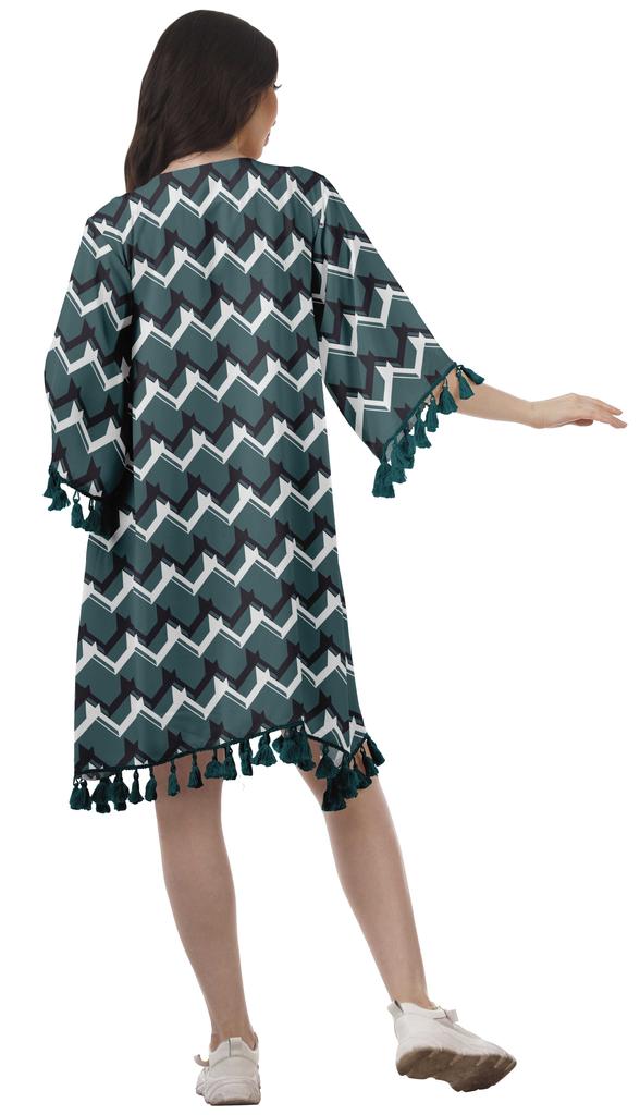 Moomaya Пляжная накидка из жоржета с открытыми плечами и принтом 3-4