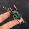 Ограненный замбийский изумруд, медный кулон, обернутый проволокой, медное украшение ручной работы, кулон в виде жука, подарок для нее, обернутый проволокой, драгоценный камень, ювелирное изделие