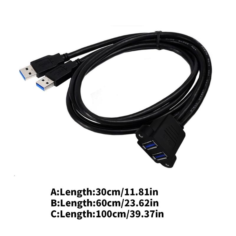 USB 3.0 Удлинительный кабель USB 3.0 Двойной порт Удлинительная линия с возможностью крепления на панели Провод для безопасного соединения
