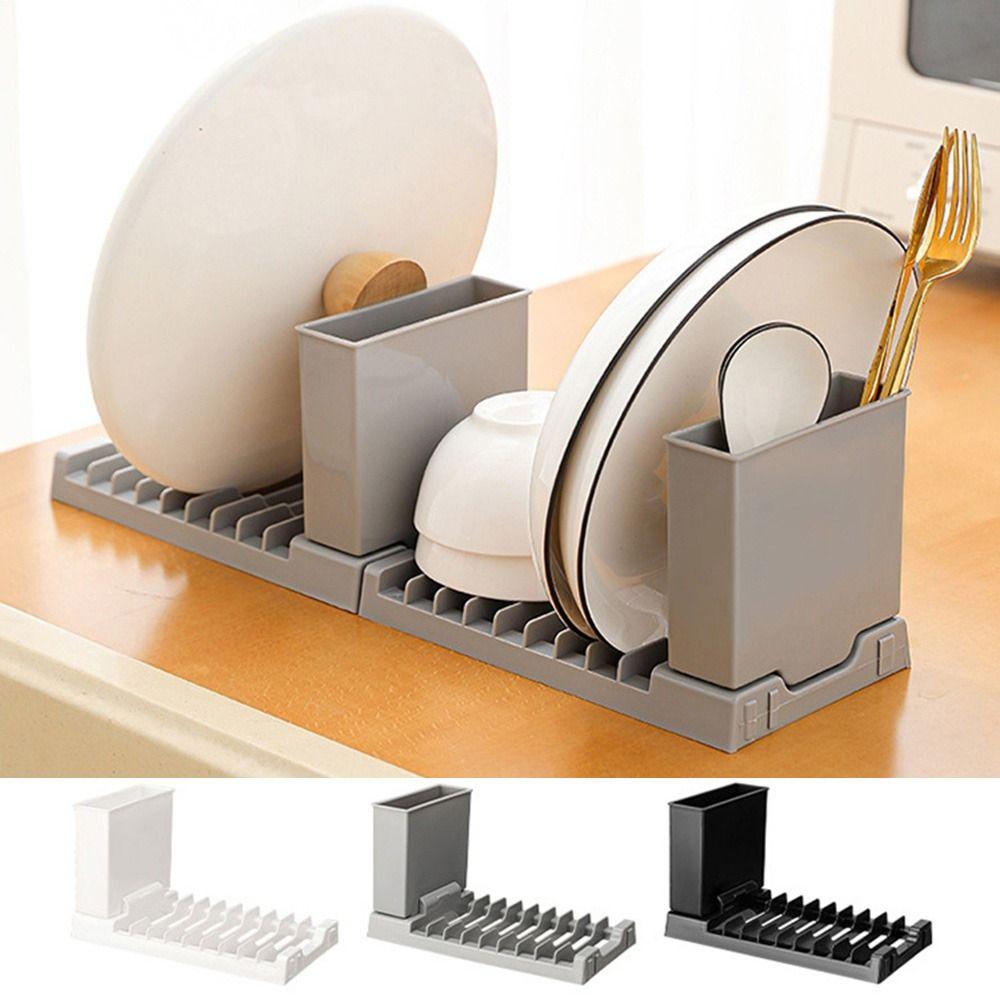 Large Capacity Utensils Drainer Racks Plastic Cutlery Holder Tableware Storage Rack for Home