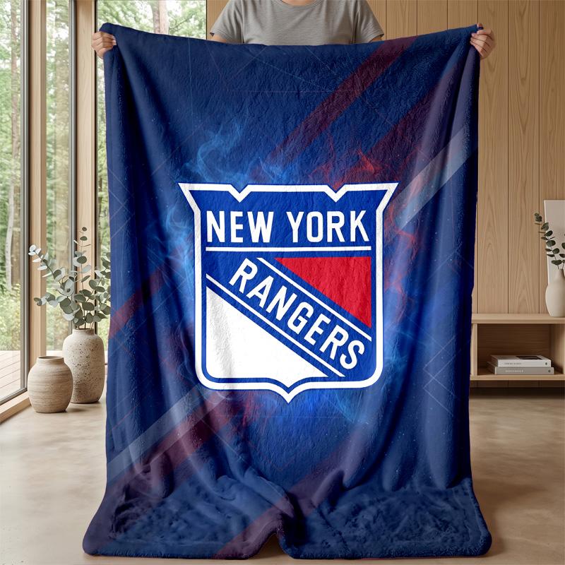 New York Rangers Flannel Fleece Blanket Cozy Warm Throw Blanket For Couch Bed Travel All Season Use