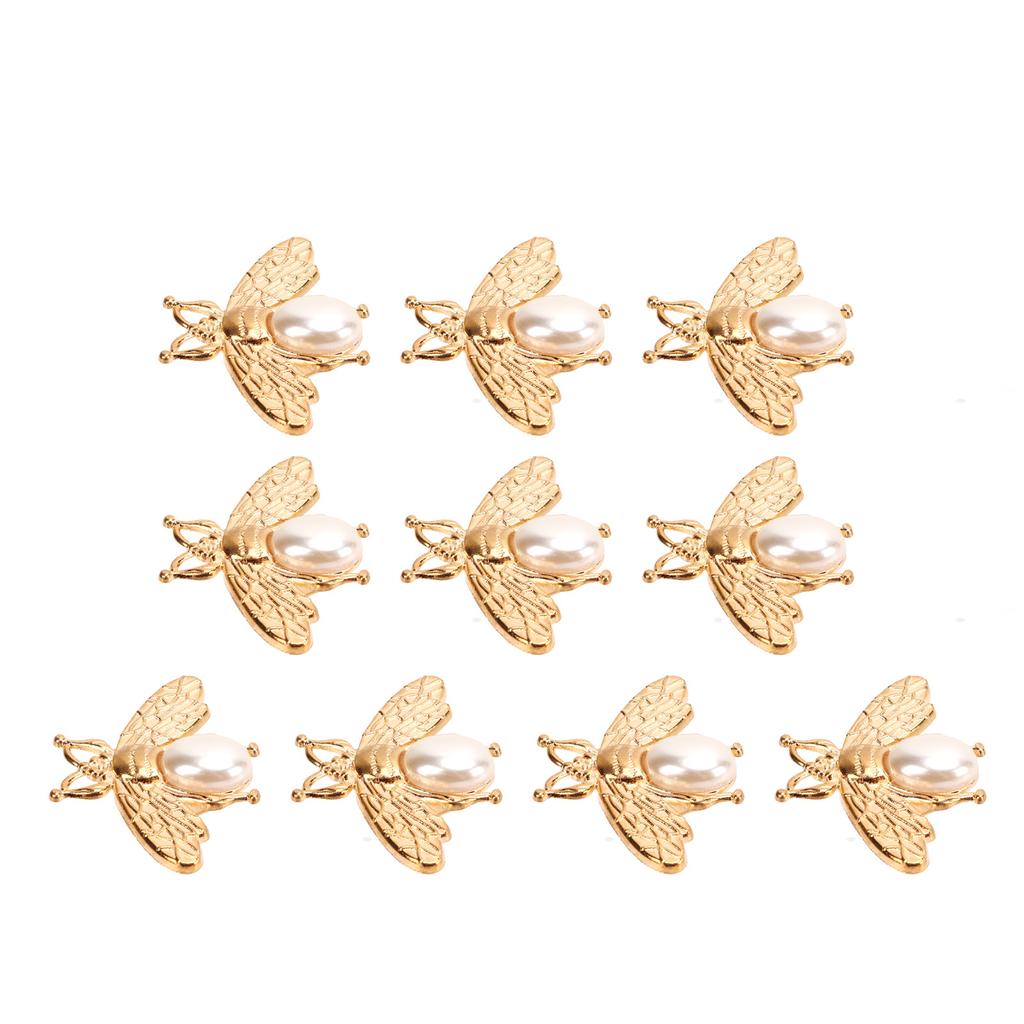 10 Pcs Bee Shape Clasp Turn Lock Light Gold Pearl Bee Shape Twist Lock Buckle For Purse Handbag