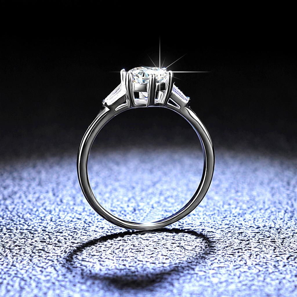 Кольцо с муассанитом цвета D, женское кольцо из стерлингового серебра 1 карат, обручальное кольцо с бриллиантом, подарок для подруги, изысканное ювелирное изделие, подарок