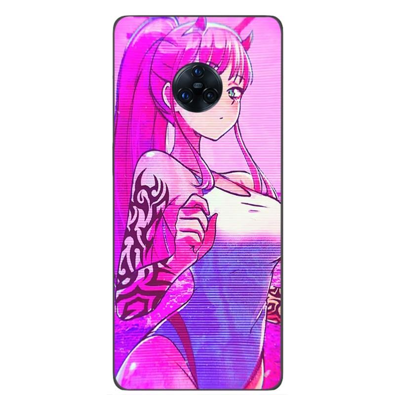 Чехол для телефона Vaporwave Glitch Neon Anime Girl для VIVO Y95 Y93 Y31 Y20 V19 V17 V15 Pro X60 NEX, мягкий черный чехол для телефона