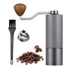 Manual Coffee Grinder with 25g Stainless Steel Burr and Wooden for and Hiking Capacity, Handle, Home, Office, Camping, (Gray)