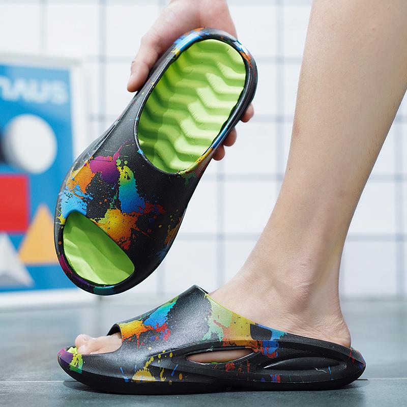 Легкие резиновые пластиковые ЭВА большие размеры 36-45, нескользящие износостойкие модные тапочки, пляжная обувь, повседневные сандалии