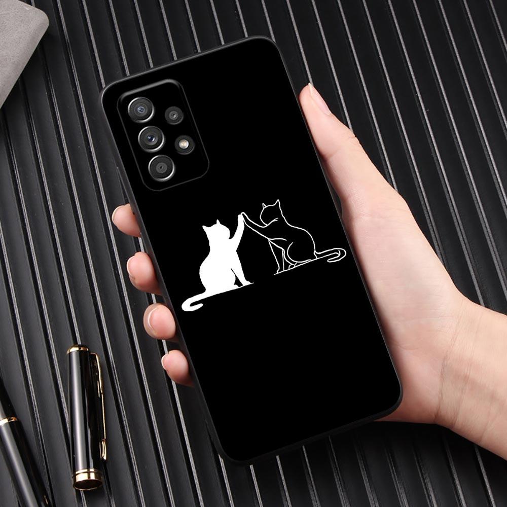 Забавный Милый Кот Лайн-Арт Чехол для Телефона Для Samsung Galaxy A57 A56 A37 A55 A36 A26 A54 A52 A35 A34 A25 A17 A16 A15 A07 A06 Мягкий Чехол