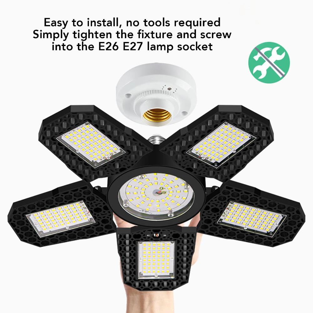 100-277V Garage Ceiling Light 23.5W Garage Light Fixture Durable Screw In LED Bulb  Workshop