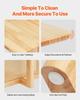 VEVOR Rattan Coffee Table, Rectangle Rattan Woven Wood Coffee Table with Rubber Wood Top