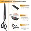 SANGELAR 7.5 Inch Professional Pet Thinning Scissors Dense Teeth Pet Grooming Dog Animal Scissors Big Dog Pet Thinning Grooming Tool