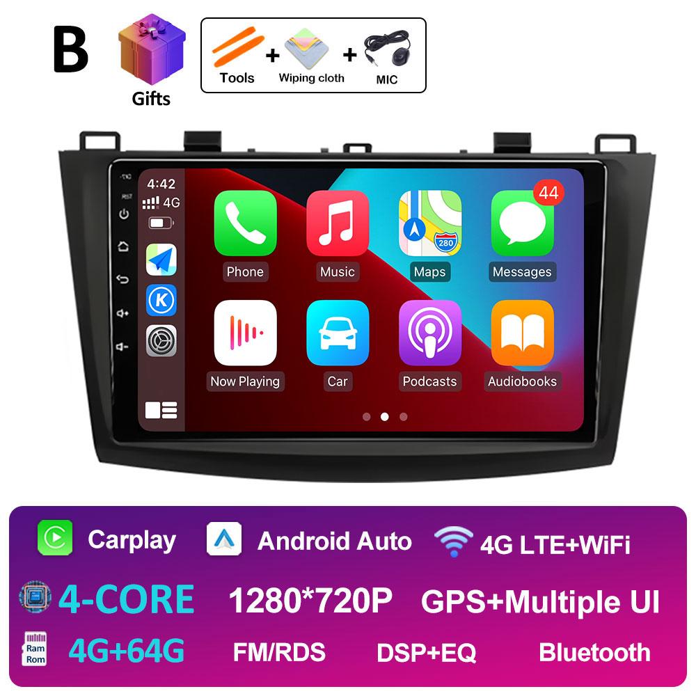 Мультимедийный проигрыватель для Mazda 3 2009 2010 2011 2012 2013 Android Auto Вентилятор охлаждения DSP Стерео Беспроводной Carplay QLED IPS Экран WIFI