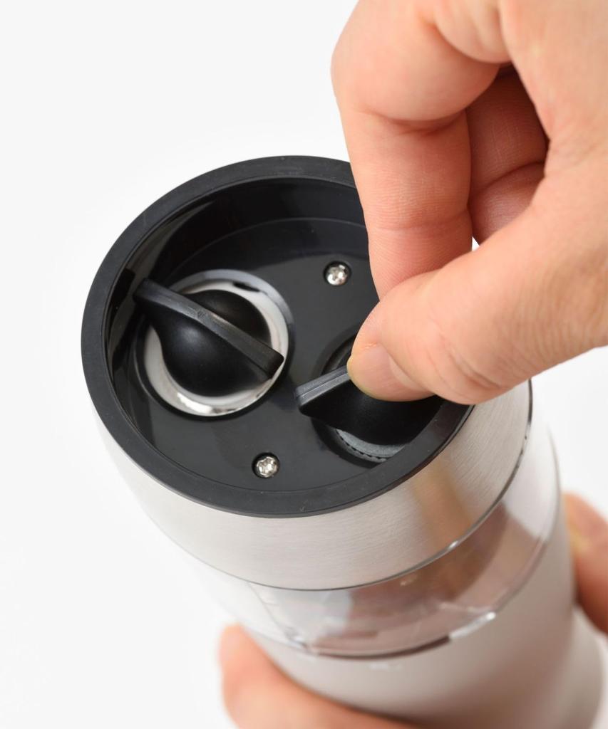 BRUNO Electric Pepper Mill, Single-Handed, Two-in-One, Double-Automatic Spice Mill, Stylish Greige (BHK298-GRG)