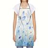 1pc Dragonfly And Blue Floral Apron - a Sleeveless Polyester Kitchen And Baking Apron, Suitable for Home Use, Lightweight And Durable, Ideal for Cooki