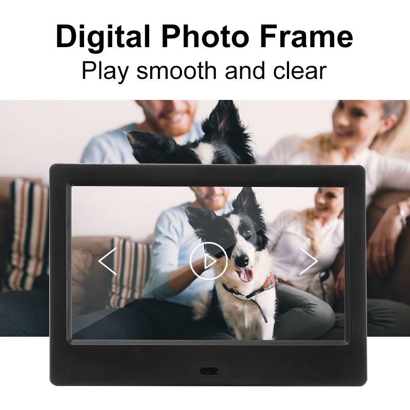 7-дюймовый экран со светодиодной подсветкой HD цифровая фоторамка + пульт дистанционного управления Полнофункциональный электронный альбом Изображение Музыка Фильм