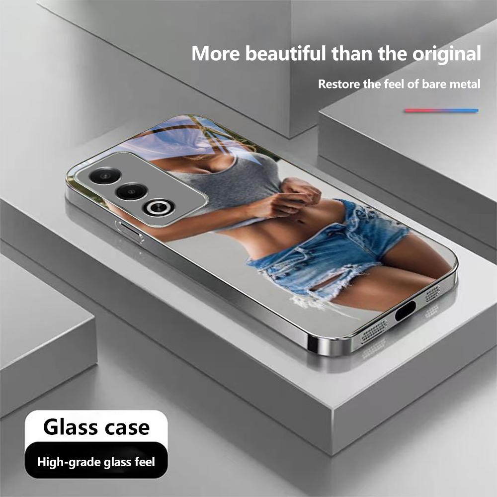 Чехол для телефона N173 Hot Girl Twerk It Swag Art для iPhone 16 15 Pro Max Samsung S24 S23 A54 A35 Xiaomi Redmi Note 13 Pro с позолоченной рамкой и закаленным стеклом