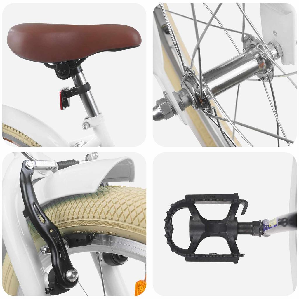 Kids  Bike 18 Inch for Ages 5 7 White