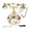 European Retro Landline Ceramic Printing Creative Digital Old Fashioned Telephone with Electronic