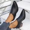 Эластичные туфли в западном стиле, остроносые в британском стиле, на толстом каблуке, больших размеров, маленькие кожаные туфли Челси для женщин, 2025