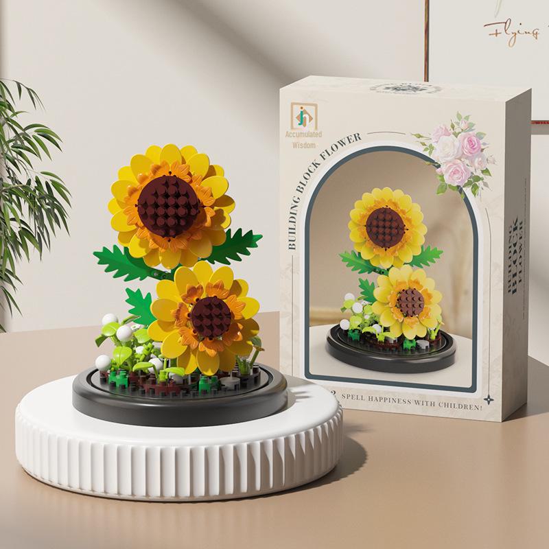 Valentine's Day Eternal Rose Bouquet: Compatible with Lego China Building Blocks, Flower Plant Potted Children's Toy