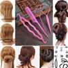 4Pcs Braid Ponytail Bun Maker Comb Accessory Hair DIY Hairdressing Styling Set