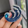 Creative Light Luxury Wave Shape Brooch Versatile Temperament Retro Women'S Small Suit Pin Brooch Accessories