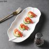 Pure White Ceramic Leaf Shaped Plate Fish Plate Sushi Plate Dim Sum Plates Barbecue Plates Restaurant Specialty Tableware