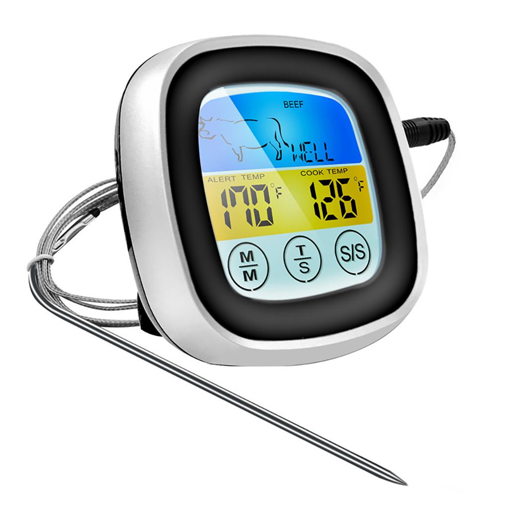 2 Probes Digital Kitchen Meat Thermometer Stainless Steel Waterproof Meat Temperature Probe Oven Cooking BBQ Temperature Meter
