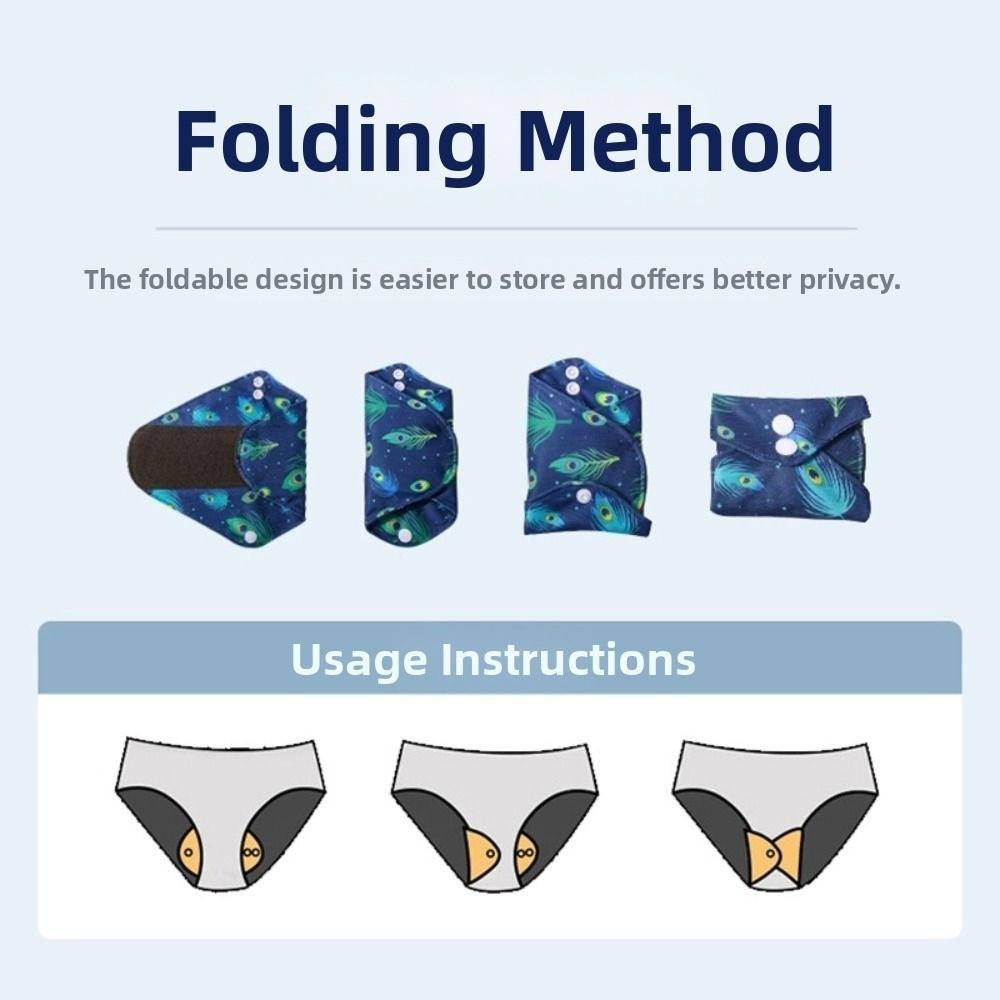 Graphene Washable Sanitary Napkins Leak Proof Menstrual Cloth Pads Breathable Panty Liner  Night