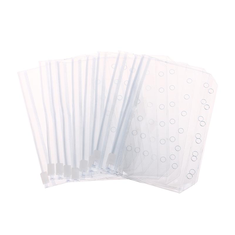 10 шт. конверты для наличных денег формата А7 для составления бюджета, прозрачные папки на молнии, карманы для переплета, сумка с вкладышами для 6-отверстий, сумка для хранения документов