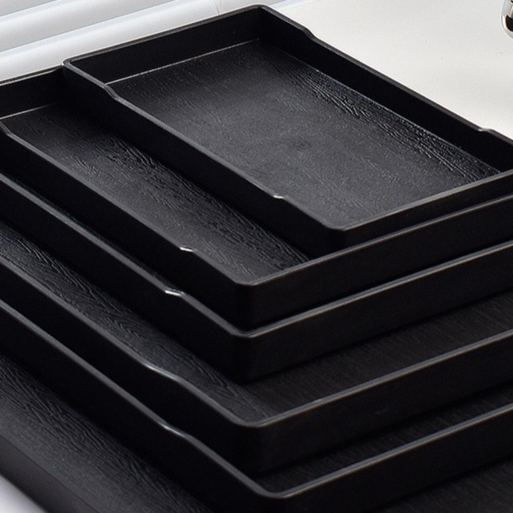 Easy To Use Black White Large Plastic Tray Plastic Rectangle Decorative Tray Multi-Purpose Bed Table Tray Kitchen