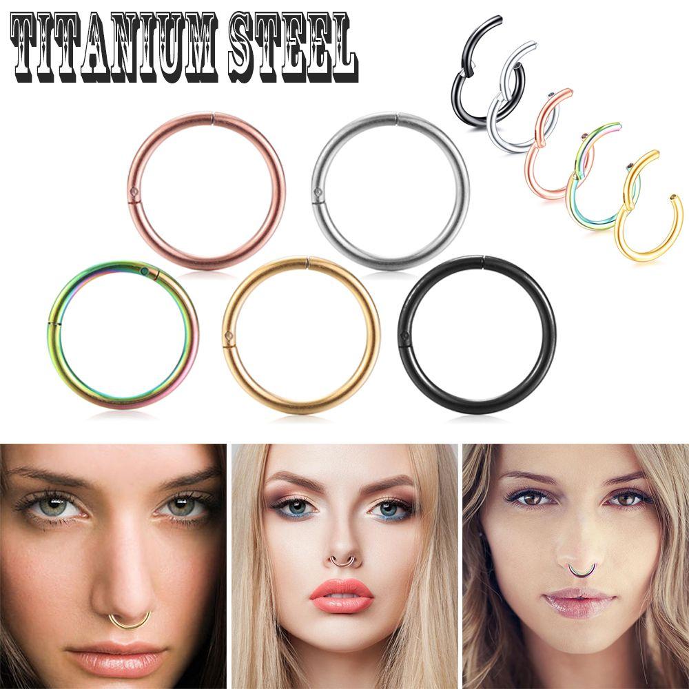 1Pc Hot Unisex Titanium Steel Hinged Segment Ear Helix Tragus Nose Hoop Lip Ring Piercing Septum