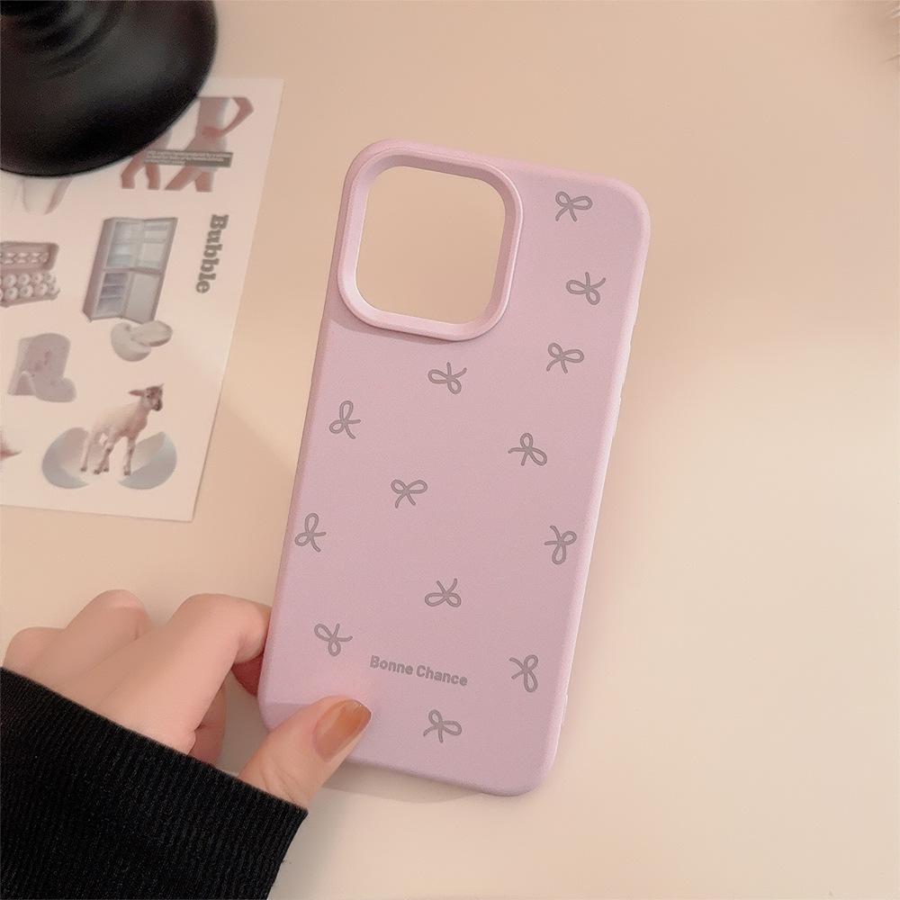 Full Screen Bow Suitable for IPhone17 IPhone 15promax Gentle and Simple 1314 Silicone
