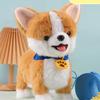Electronic Interactive Plush Toy with Remote Control Leash Realistic Robot Puppy Toy for Ages 4 Up
