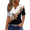 Women's T Shirt Tee Print Button Short Sleeve Daily Weekend Fashion Basic V- Neck Regular Top