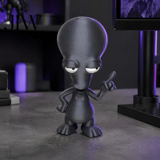 Trendy Room Decor 3D Printed Alien Ornament, Funny Figurine, Collectible Big Head Statue for Desk Shelf Decor, Lovers Gift Lover Collectibles