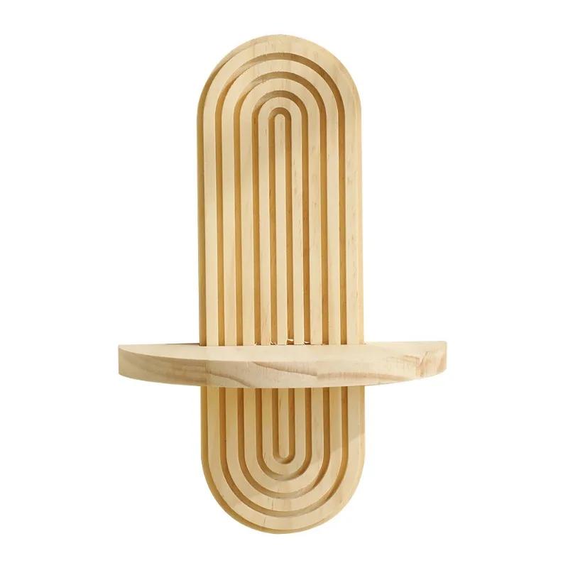 Boho Style Quality Wooden Wooden Wall Mounted Shelves Modern Home Decor Vintage Bohemian Wall Decor Boho Wooden Rainbow Wall