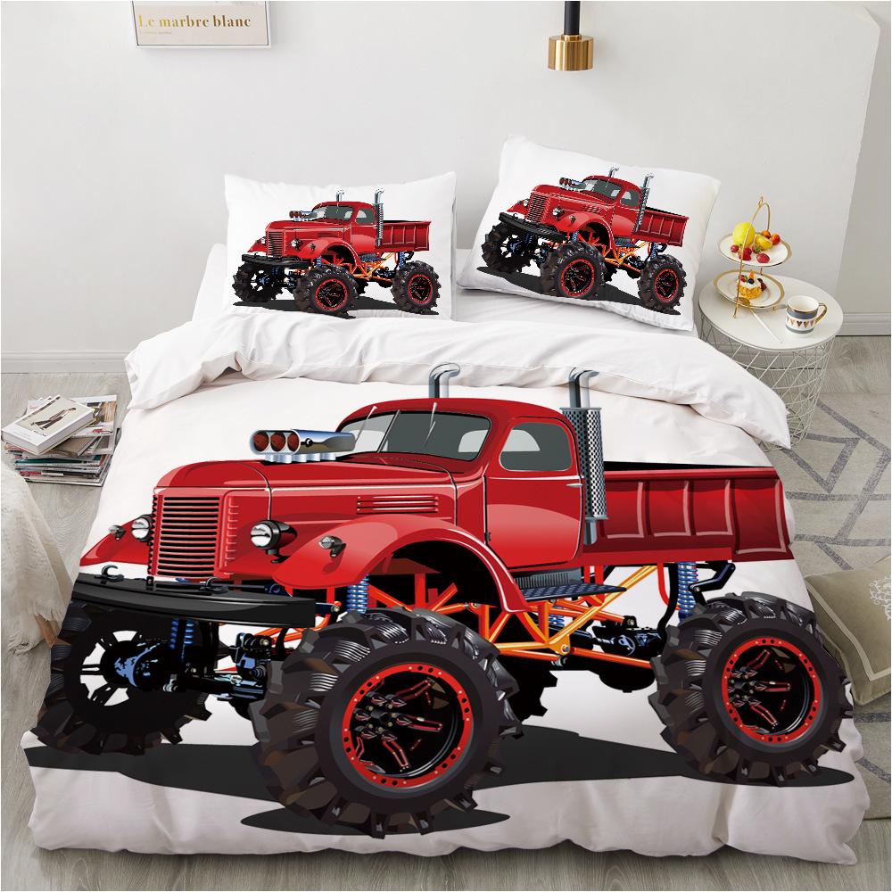 Bedding Three-Piece 3D Digital Printing Cartoon Car Children'S Quilt