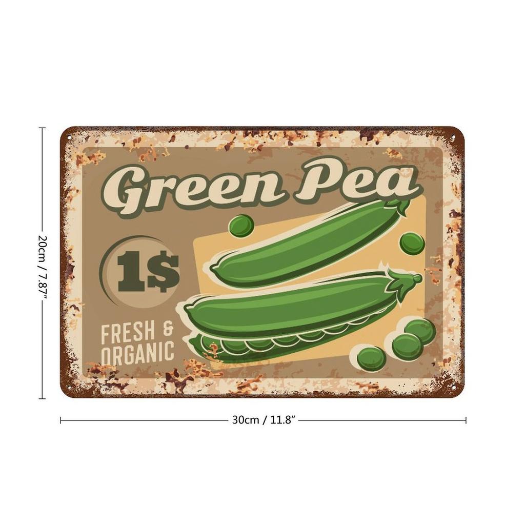 1-Pack Distressed Metal Wall Display, 20×30cm and 30×40cm, Shabby Vintage Décor for Living Room, Bar or Cafe