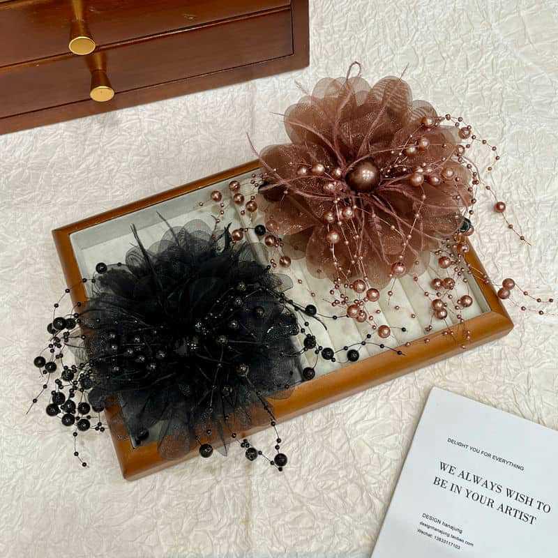 2024 Peony Feather Tassel Hairpin: Fluffy Hair Volume Boost Shark Clip