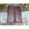 New Large Seven Stone Leather Journal, Book of Shadows, Journal, Wedding Guest Book, Leather Grimoire, Travel Notebook Gift for Him Her Gifts
